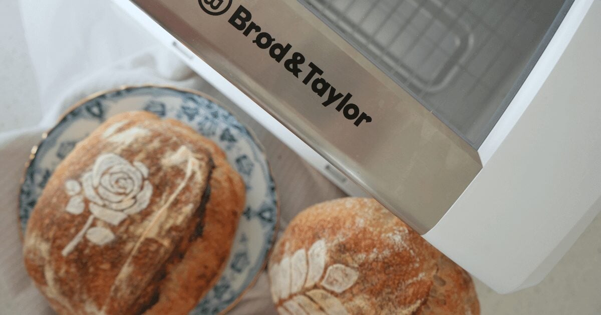 Brod & Taylor proofing box with two sourdough boules