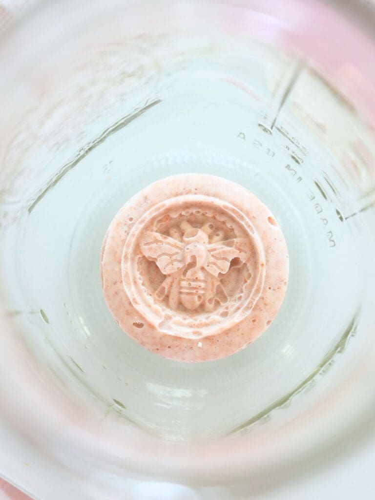 Frozen sourdough starter in a mason jar.