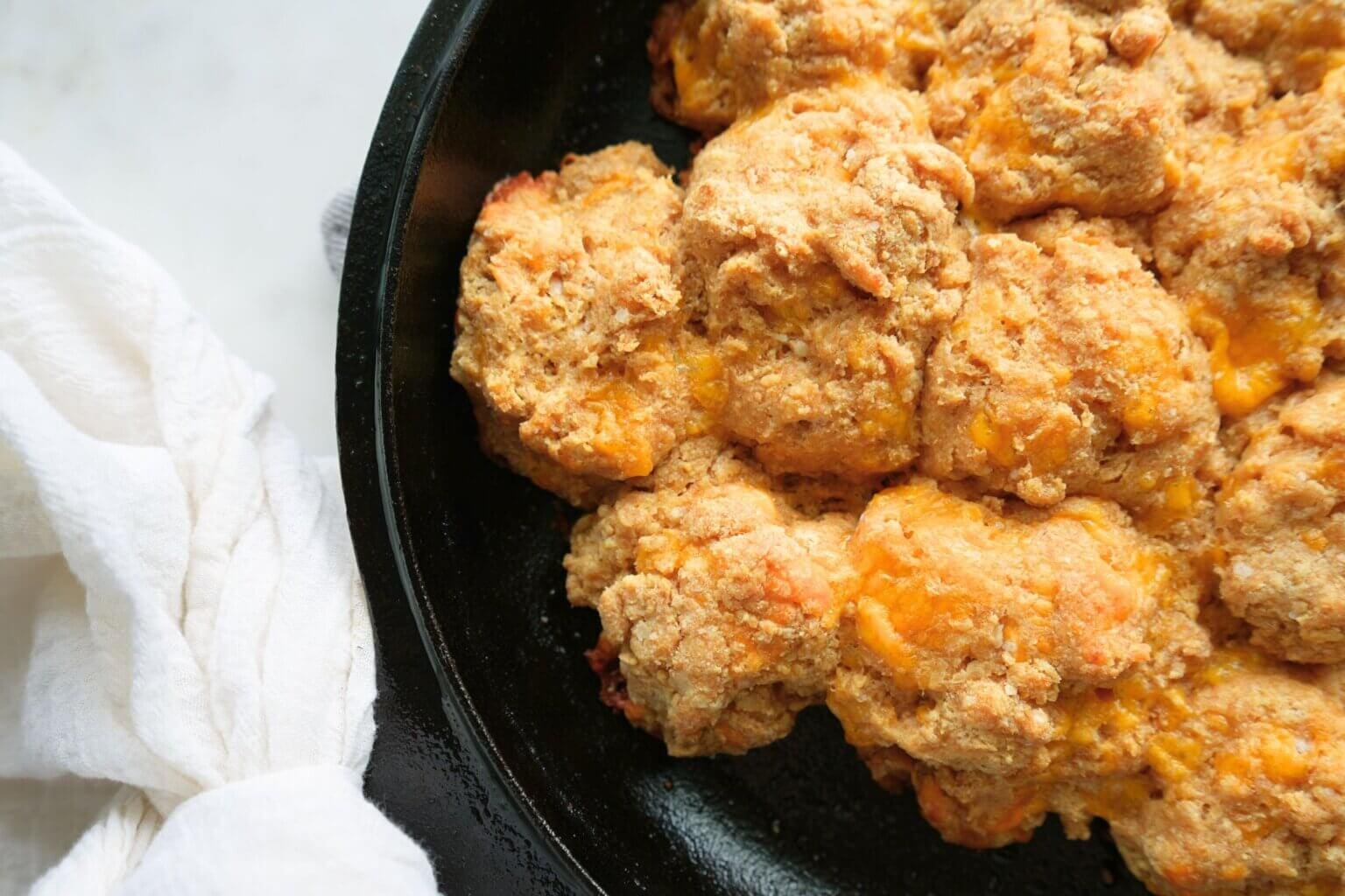 Simple Einkorn Cheddar Drop Biscuits - Quick Recipe - moon + magnolia