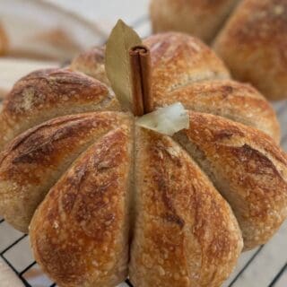 Sourdough pumpkin on a cooling rack