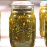 Candied jalapenos canning recipe example in ball jars