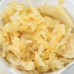 Close up of homemade sauerkraut
