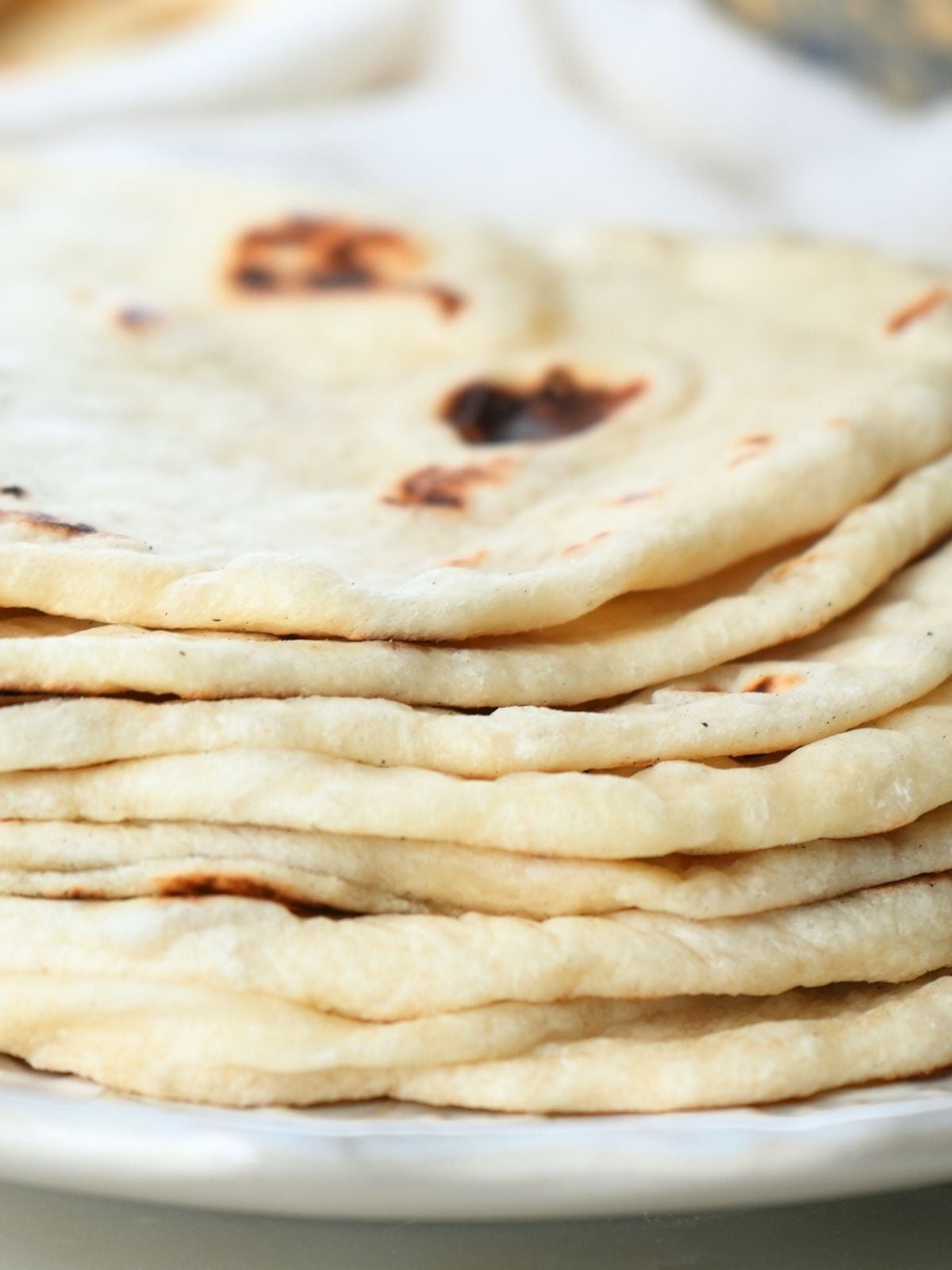 A stack of sourdough discard tortillas.