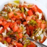 A close up of fermented salsa in a bowl