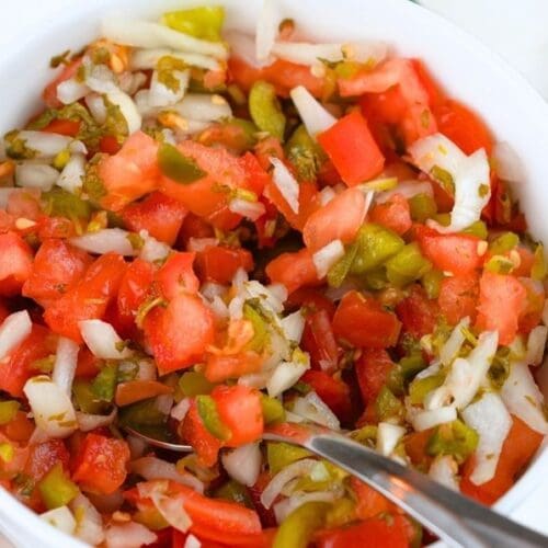 A close up of fermented salsa in a bowl