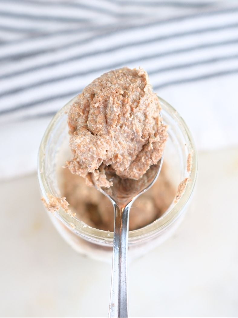 A spoonful of sourdough starter made with fresh-milled flour
