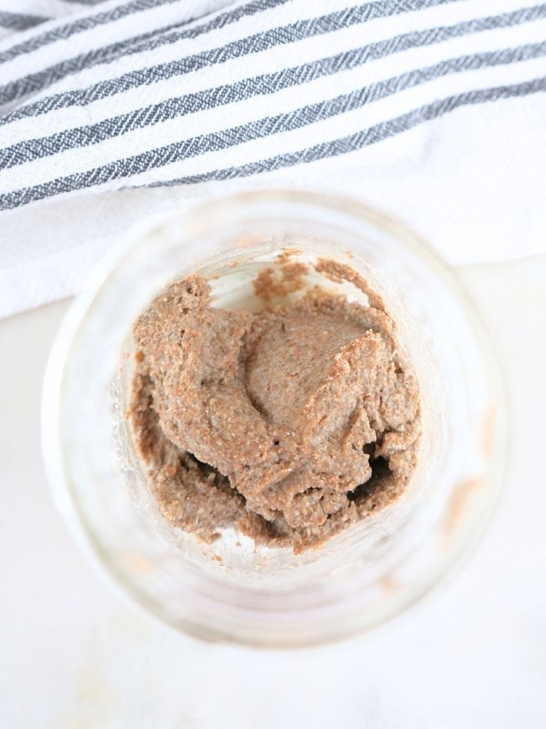 Fresh-milled flour and water mixed together in a jar