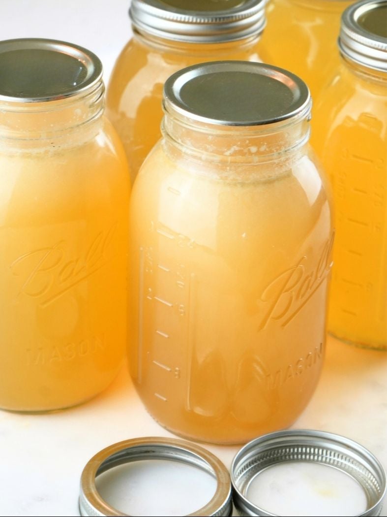 Canned chicken broth with rings removed
