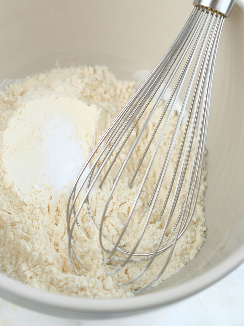 Dry ingredients in a mixing bowl