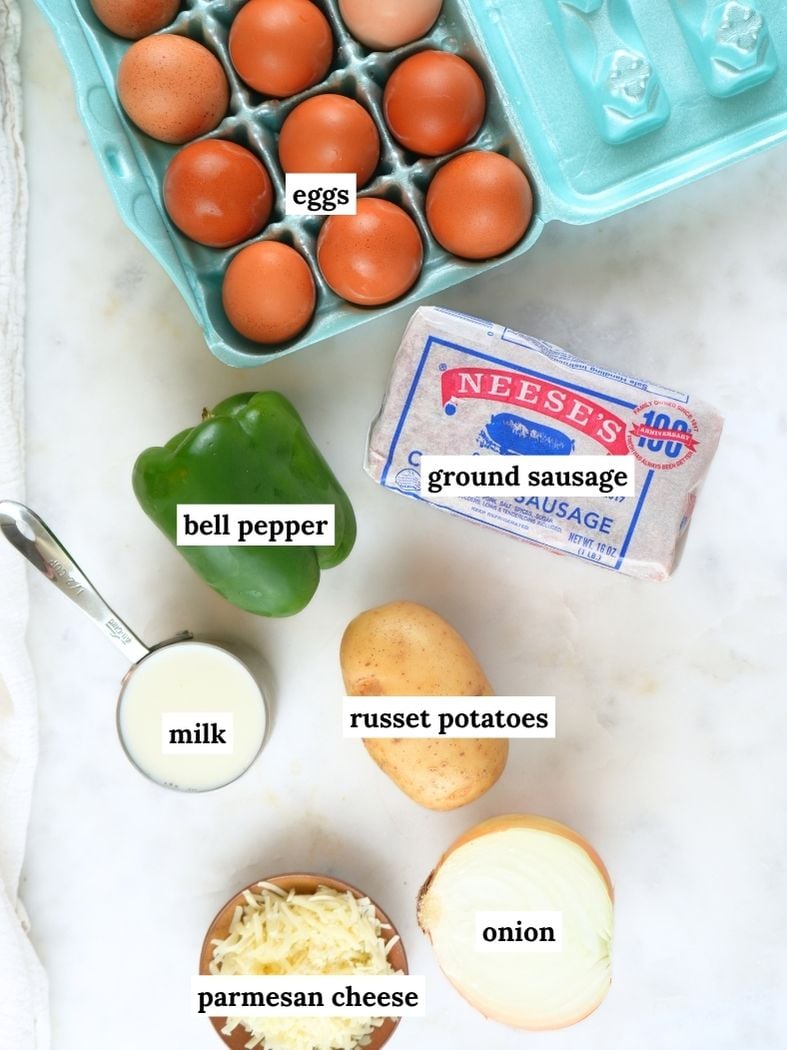 Ingredients displayed and labeled