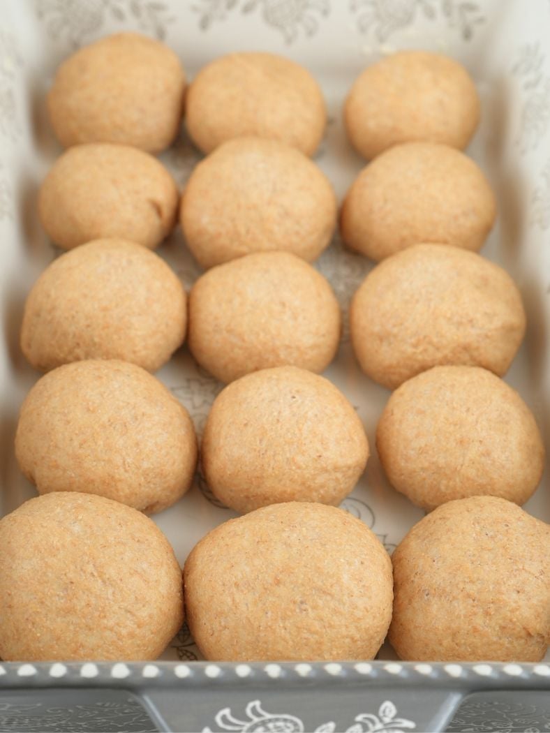 Dough balls after second rise