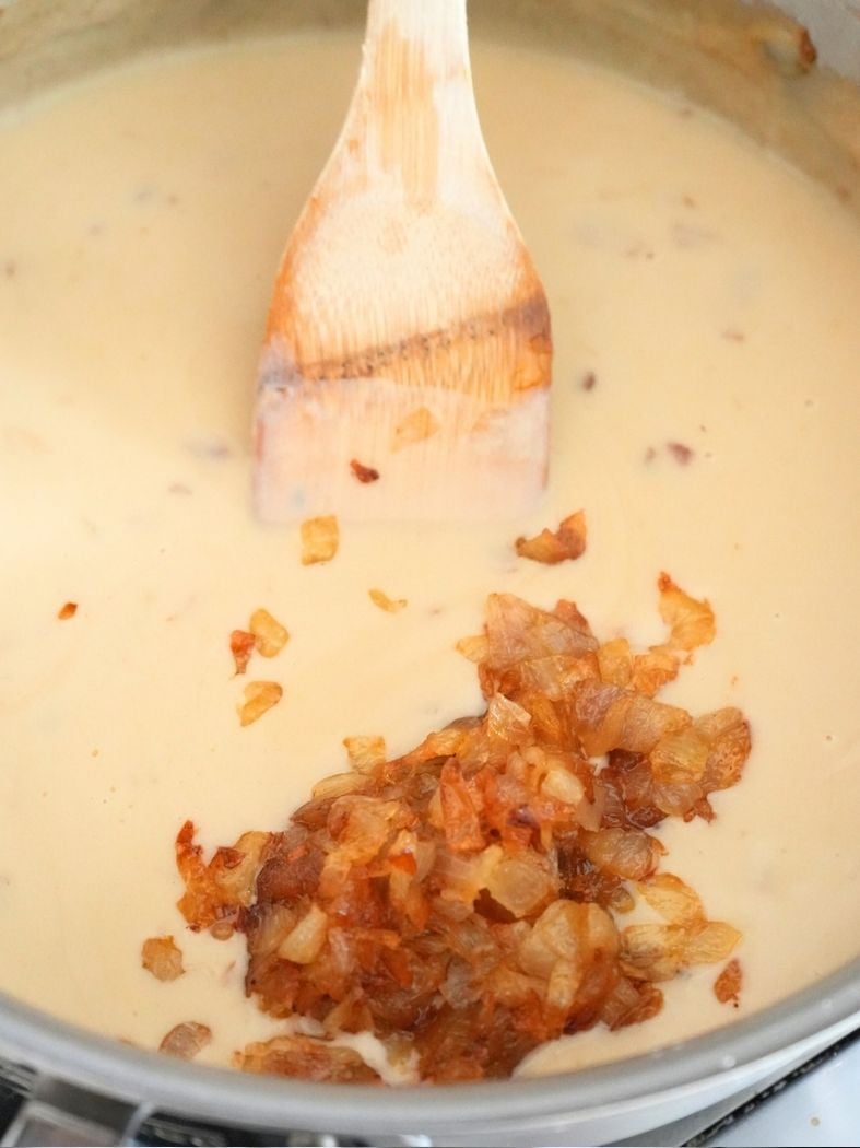 Caramelized onions in a creamy sauce