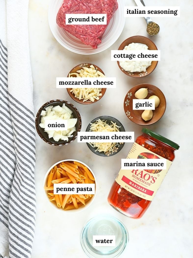 Ingredients displayed and labeled