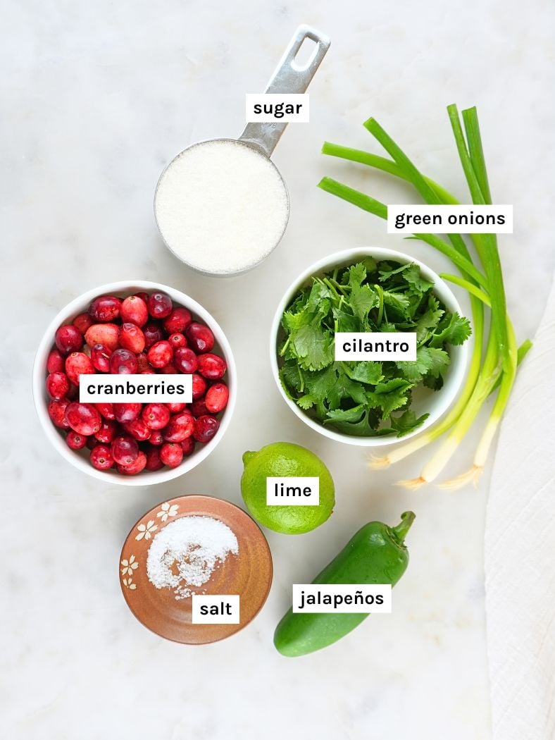 Ingredients displayed and labeled