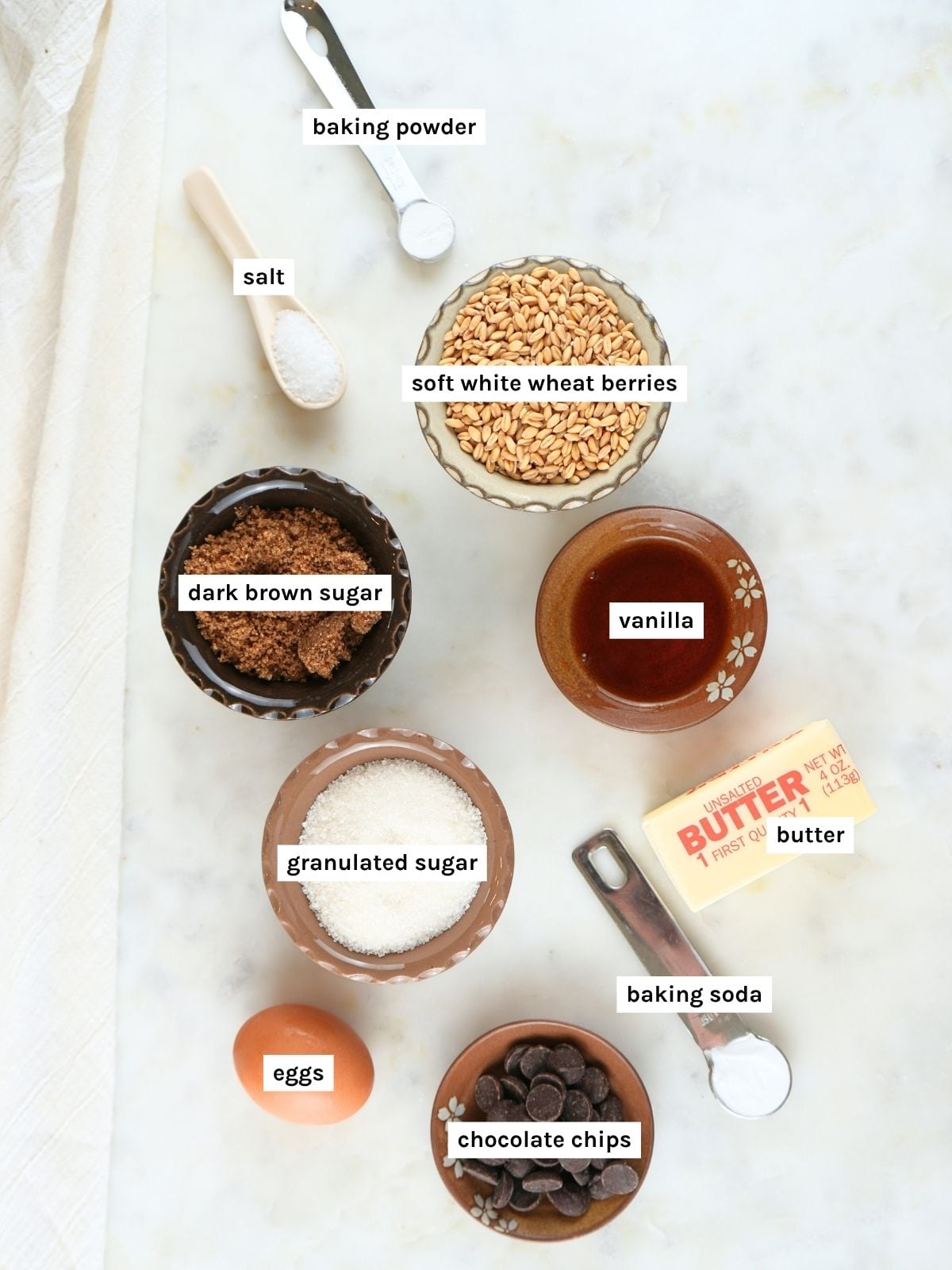 Ingredients labeled and displayed