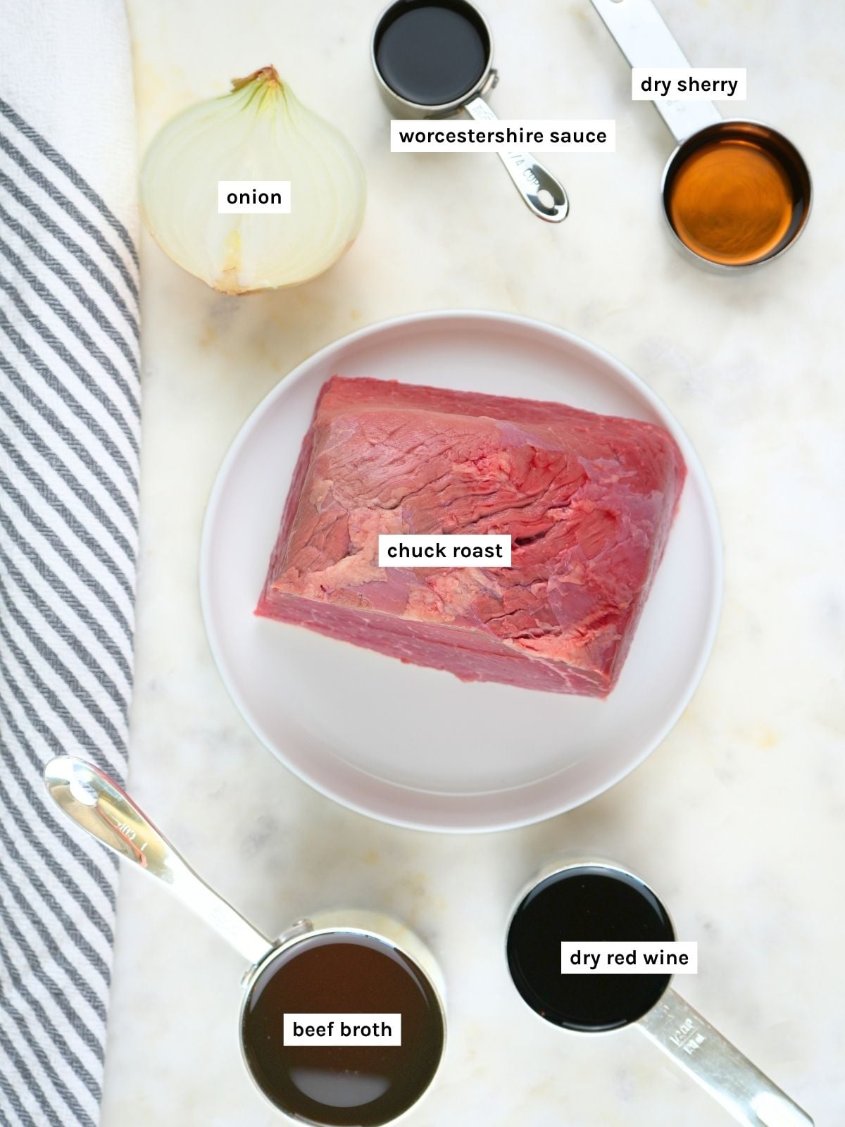 Ingredients displayed and  labeled.