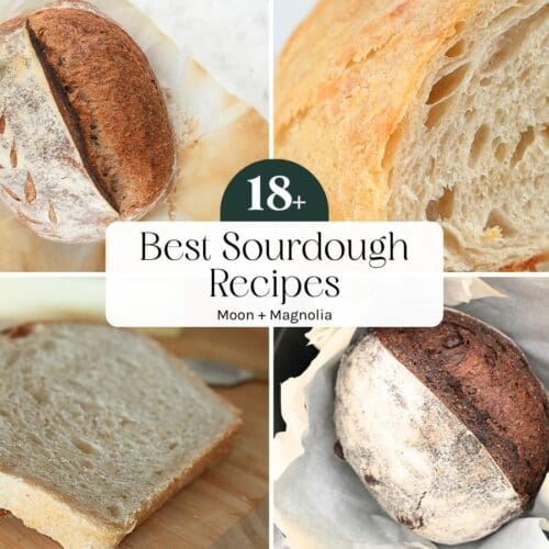 Varying types of sourdough in a collage.